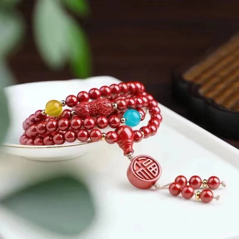 Strange Snow Reconstructed Cinnabar Bracelets Unisex-2