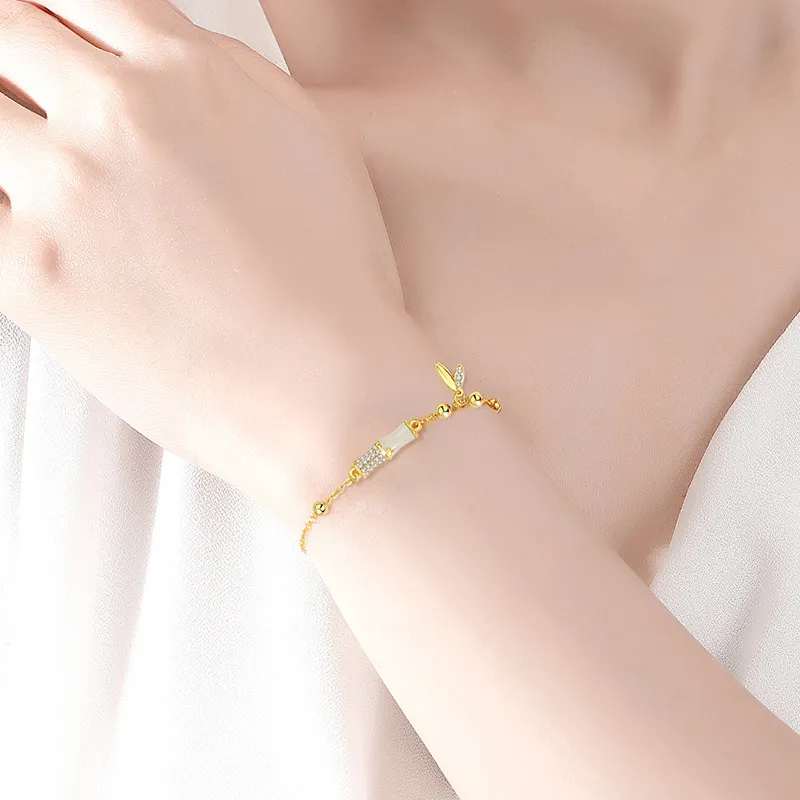 Strange Snow Hetian Jade Bracelets White Jade Unisex-5