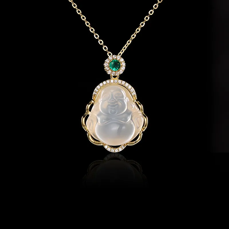 Strange Snow Natural Chalcedony Necklaces Unisex-2