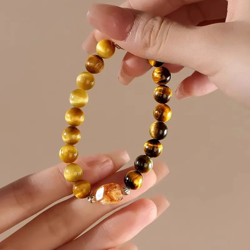 Strange Snow Tiger's Eye Stone Jade Bracelets Unisex-3