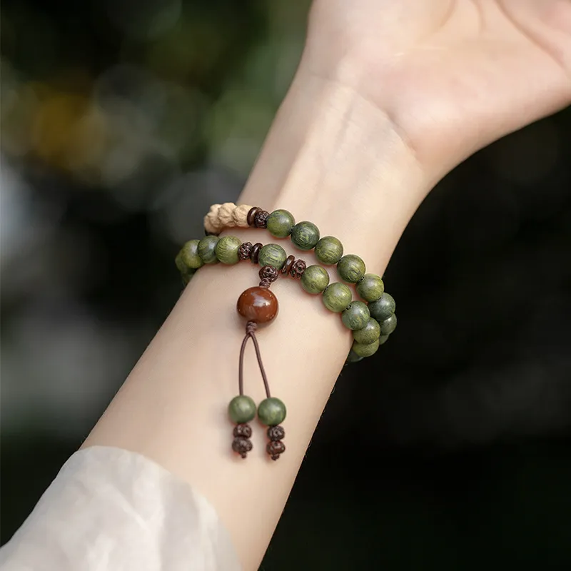Strange Snow Green Sandalwood Wooden Bracelets Unisex-17