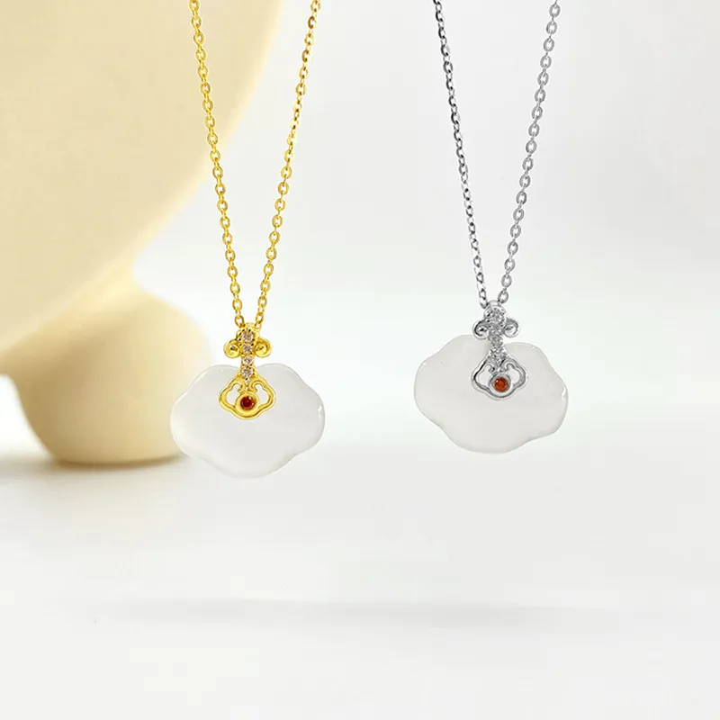 Strange Snow Chalcedony Necklaces Unisex-1