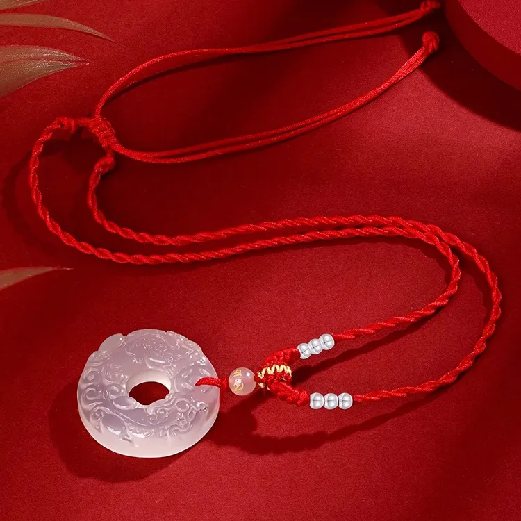 Strange Snow Natural Chalcedony Necklaces Unisex-2
