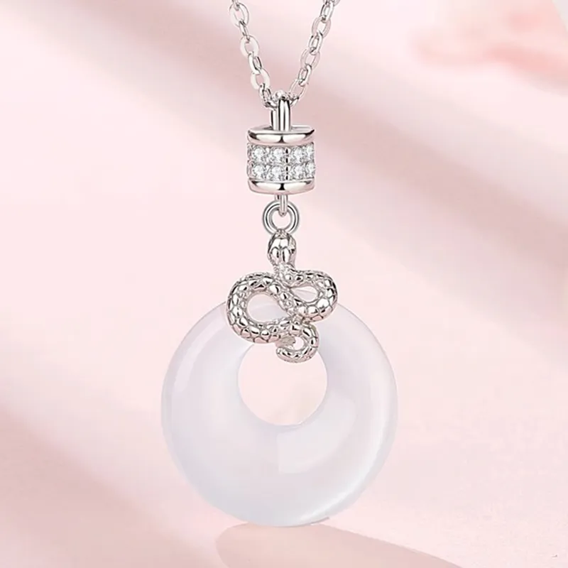 Strange Snow Natural Chalcedony Necklaces Women's-1