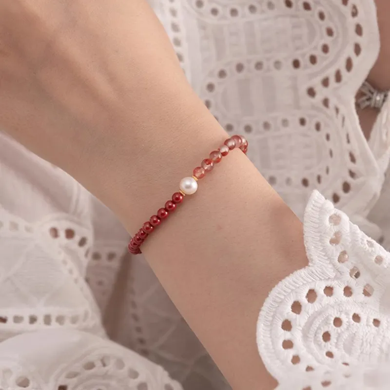 Strange Snow Reconstructed Cinnabar Bracelets Unisex-6