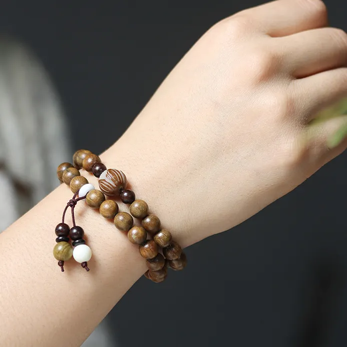 Strange Snow Green Sandalwood Wooden Bracelets Unisex-9