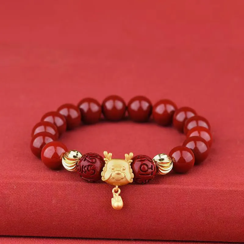 Strange Snow Reconstructed Cinnabar Bracelets Unisex-9