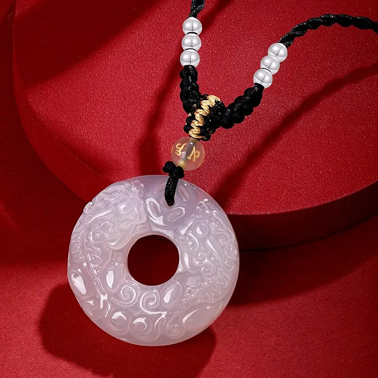 Strange Snow Natural Chalcedony Necklaces Unisex-6