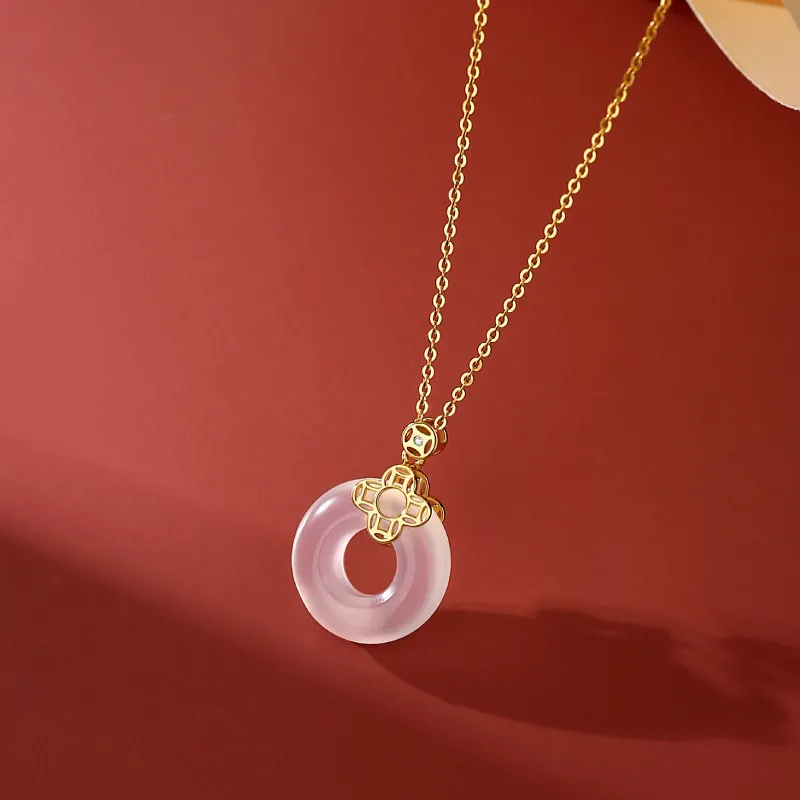 Strange Snow Natural Chalcedony Necklaces Women's-5