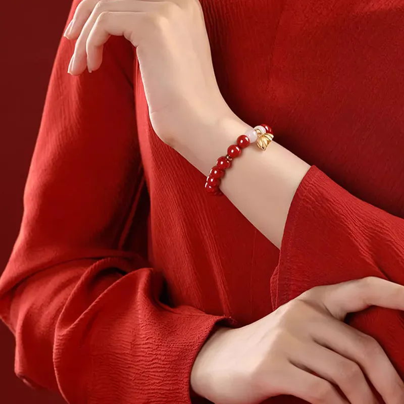 Strange Snow Reconstructed Cinnabar Bracelets Unisex-5