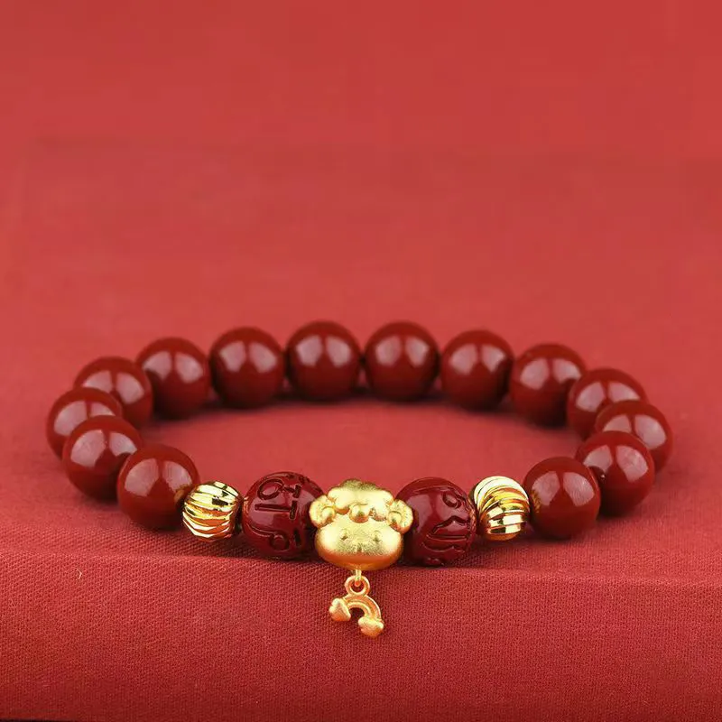 Strange Snow Reconstructed Cinnabar Bracelets Unisex-15