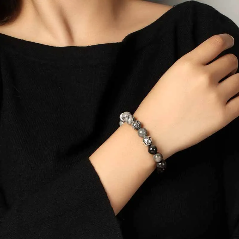 Strange Snow Obsidian Bracelets Unisex-4