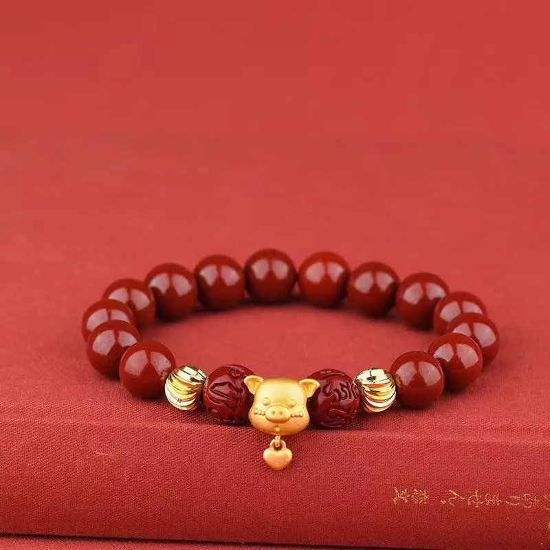 Strange Snow Reconstructed Cinnabar Bracelets Unisex-23