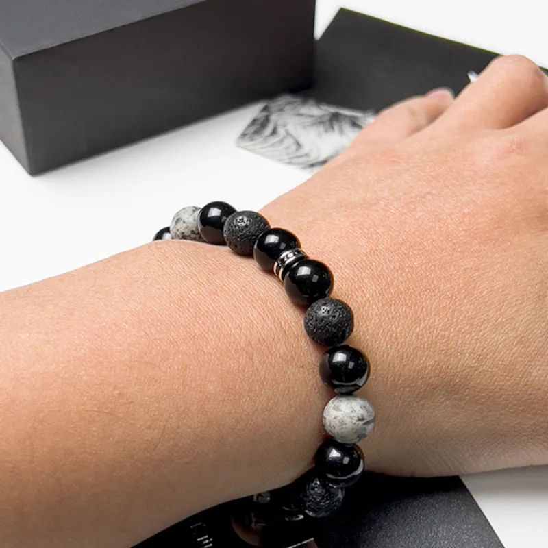 Strange Snow Obsidian Bracelets Unisex-4