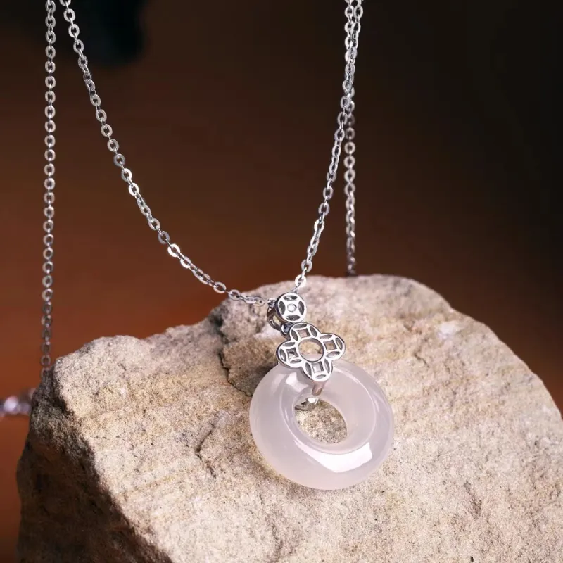 Strange Snow Natural Chalcedony Necklaces Women's-2