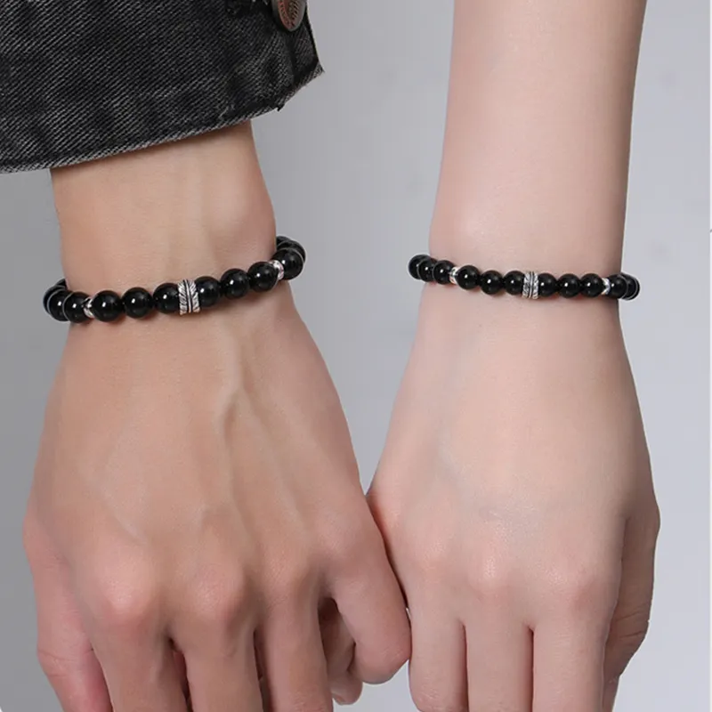 Strange Snow Obsidian Jade Bracelets Unisex-6