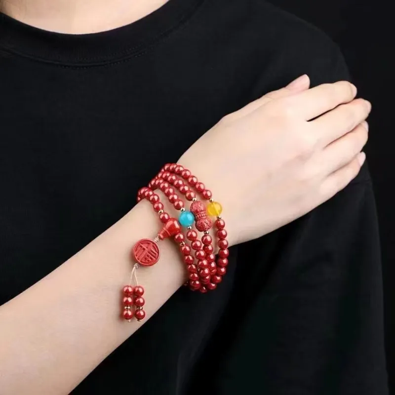 Strange Snow Reconstructed Cinnabar Bracelets Unisex-4