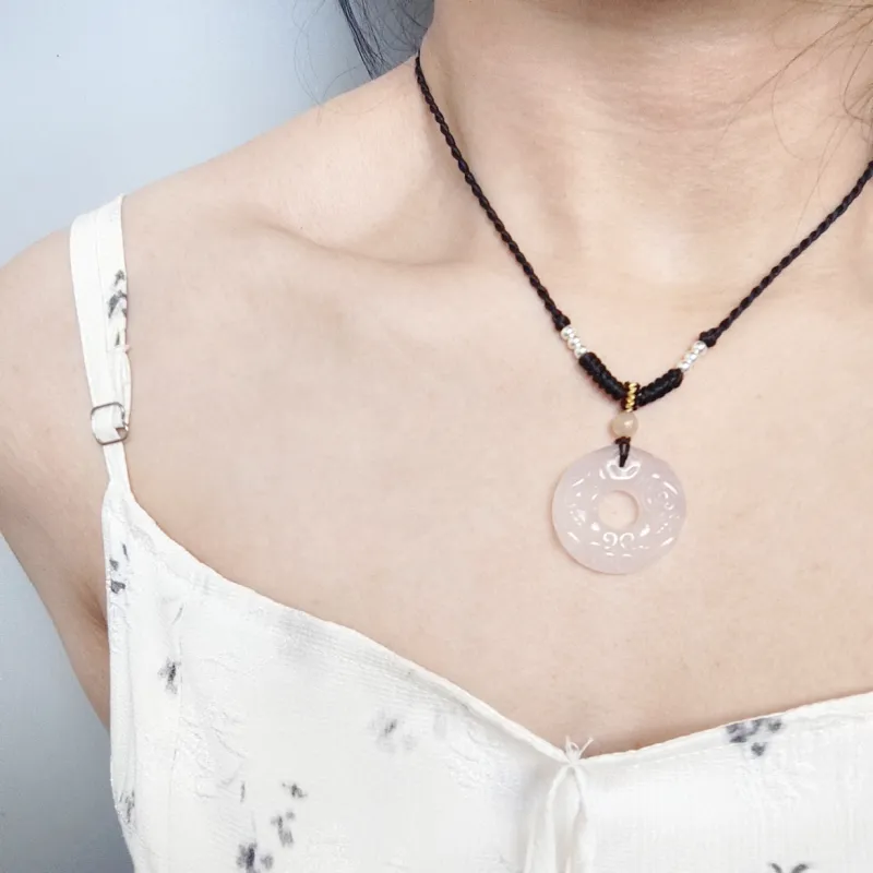 Strange Snow Natural Chalcedony Necklaces Unisex-9