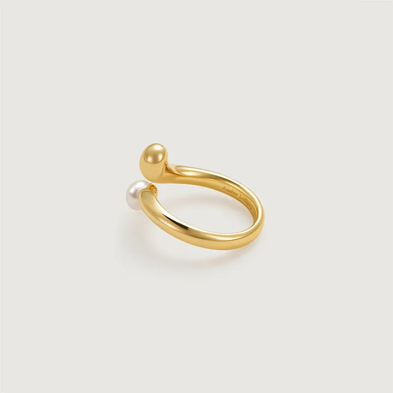 Amber Lollipop Pearl Rings Women's-5