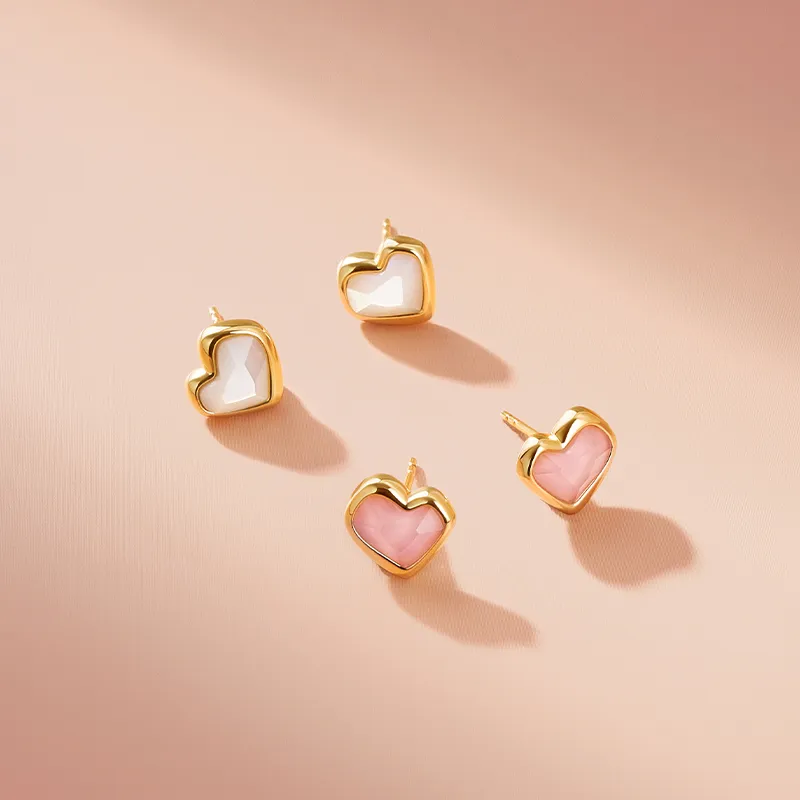 Amber Lollipop Shell Stud Earrings Women's-3