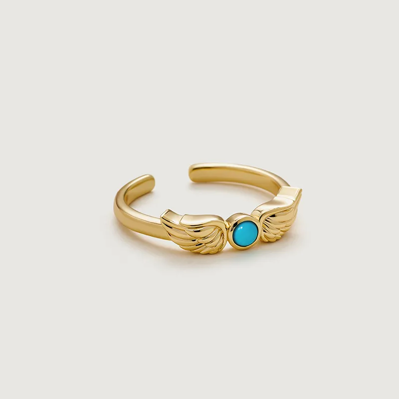Amber Lollipop Flying Feather Series Alloy Rings Women's-7