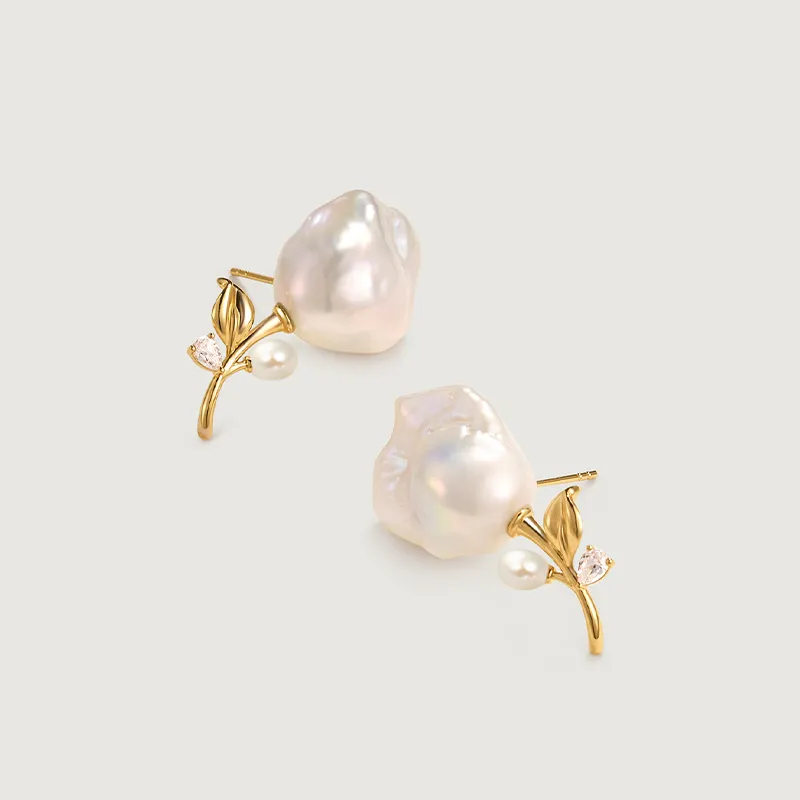 Amber Lollipop Pearl Earrings Women's-5