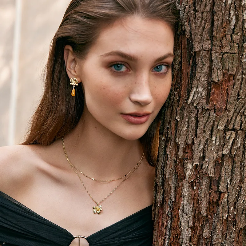 Amber Lollipop Ta'if Rose Collection Alloy Necklaces Women's-2
