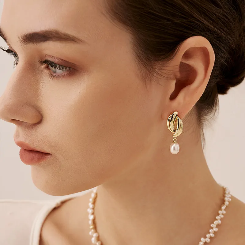 Amber Lollipop Pearl Earrings Women's-3