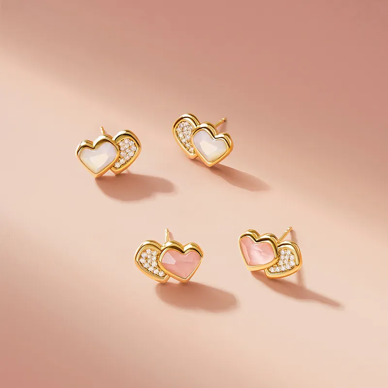 Amber Lollipop AMOUR Collection Shell Stud Earrings Women's-4