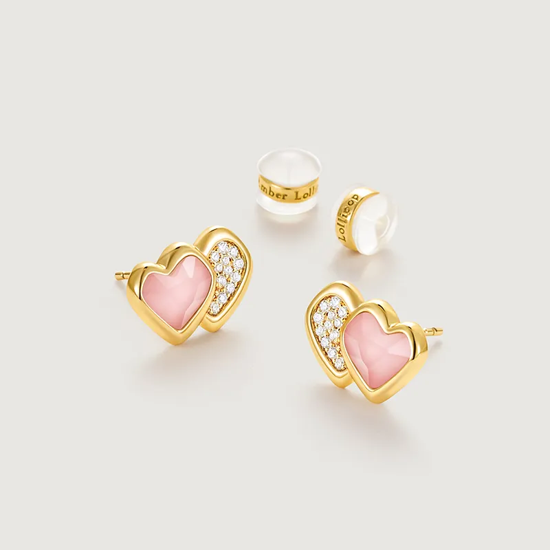 Amber Lollipop AMOUR Collection Shell Stud Earrings Women's-6
