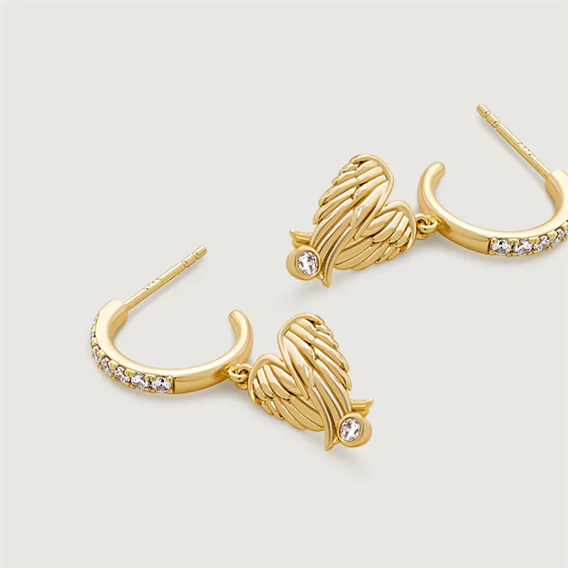 Amber Lollipop Flying Feather Series S925 Silver Earrings Women's-7