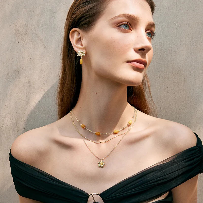 Amber Lollipop Ta'if Rose Collection Alloy Necklaces Women's-4