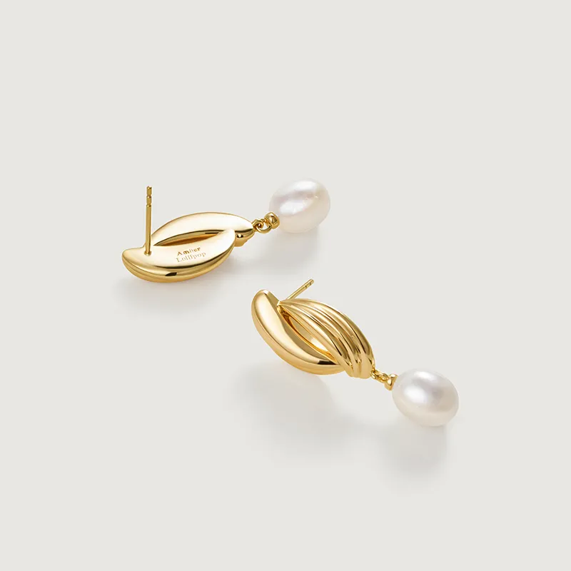 Amber Lollipop Pearl Earrings Women's-4