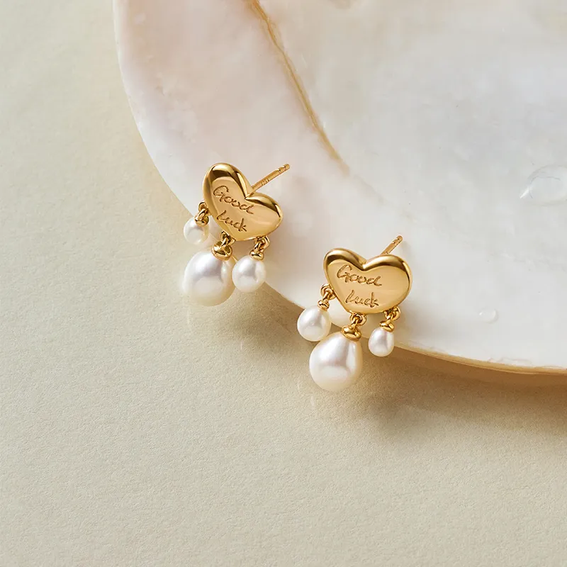 Amber Lollipop Luck Collection Pearl Earrings Women's-3