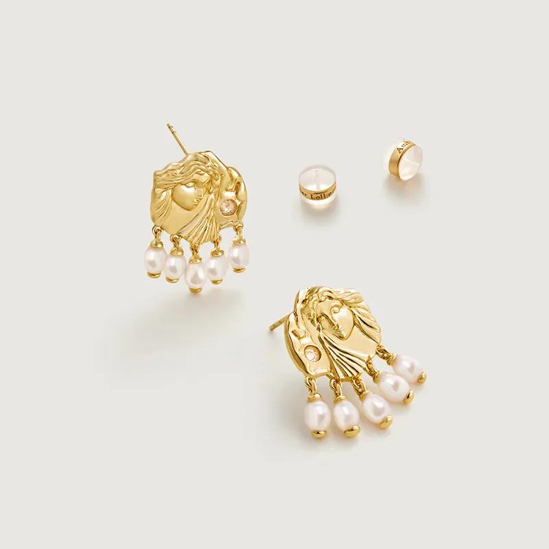 Amber Lollipop Pearl Earrings Women's-4