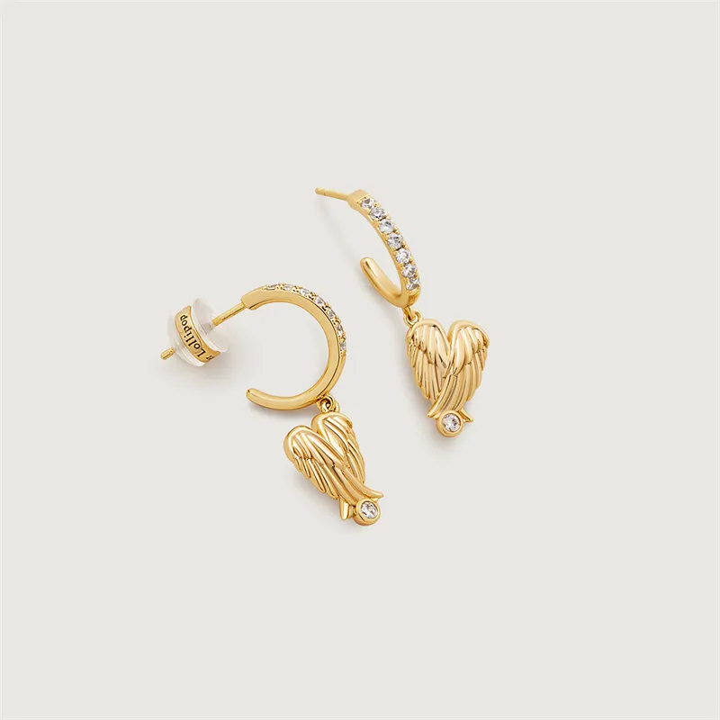 Amber Lollipop Flying Feather Series S925 Silver Earrings Women's-5
