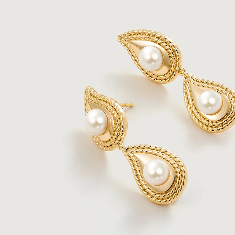 Amber Lollipop Pearl Earrings Women's-5