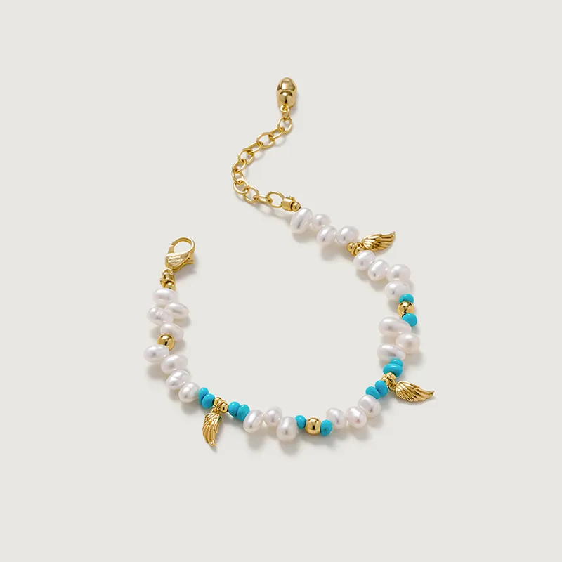 Amber Lollipop Flying Feather Series Pearl Bracelets Women's-3