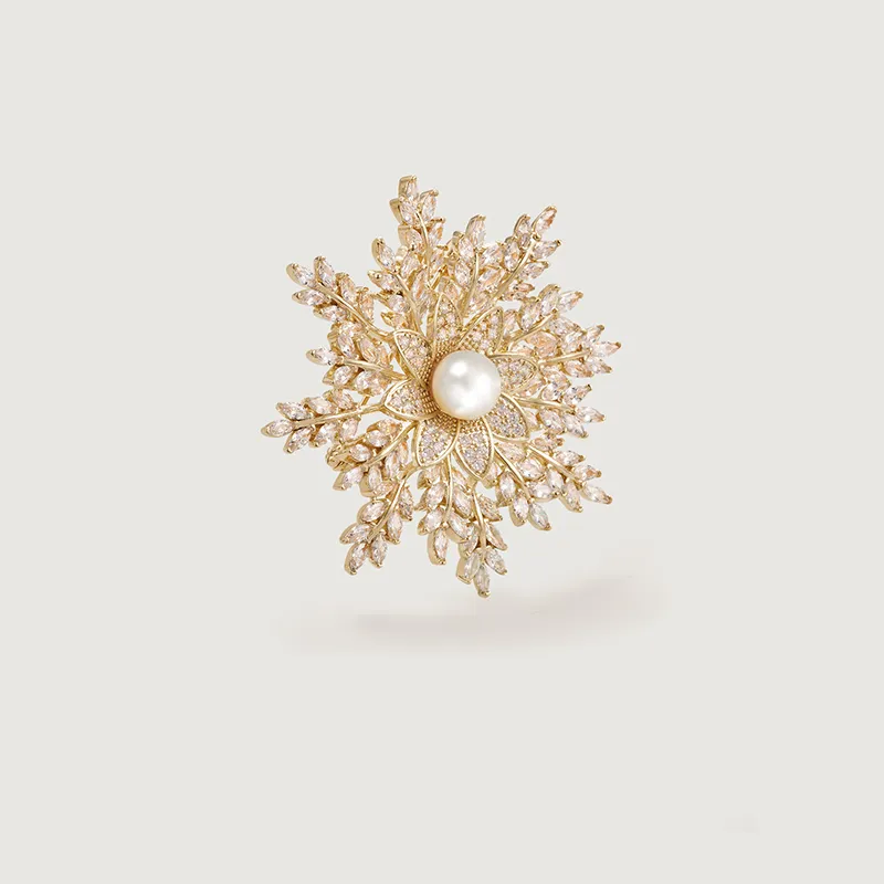 Amber Lollipop Freshwater Pearl Zircon Brooches Women's-2