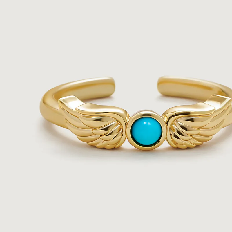 Amber Lollipop Flying Feather Series Alloy Rings Women's-6