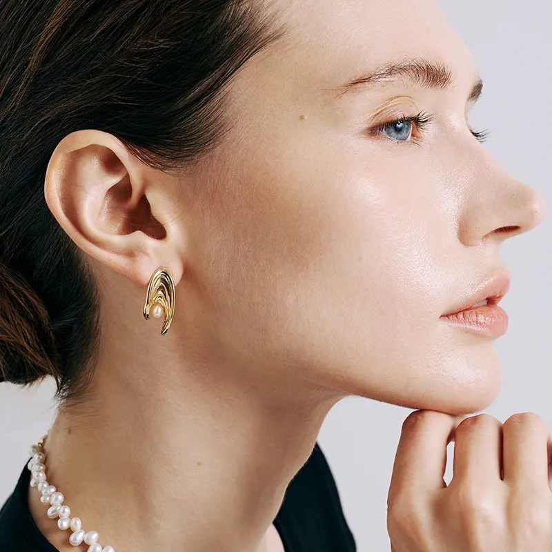 Amber Lollipop Pearl Earrings Women's-1