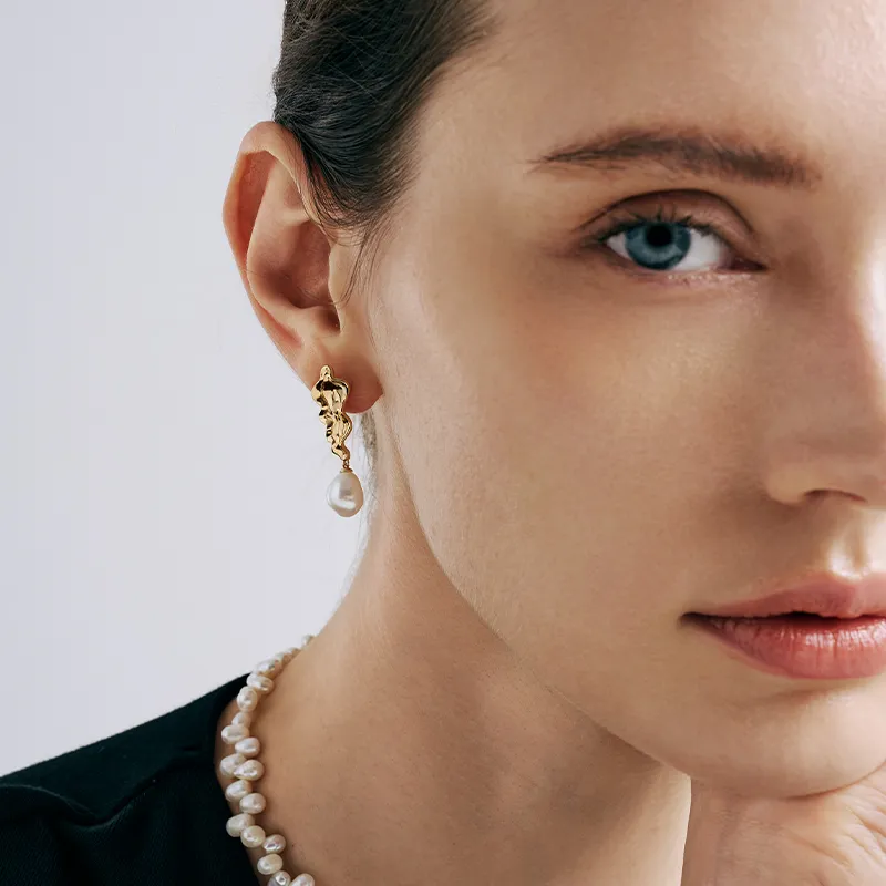 Amber Lollipop Pearl Earrings Women's-4