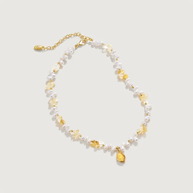 Amber Lollipop Iridescent Realm Pearl Necklaces Women's-4