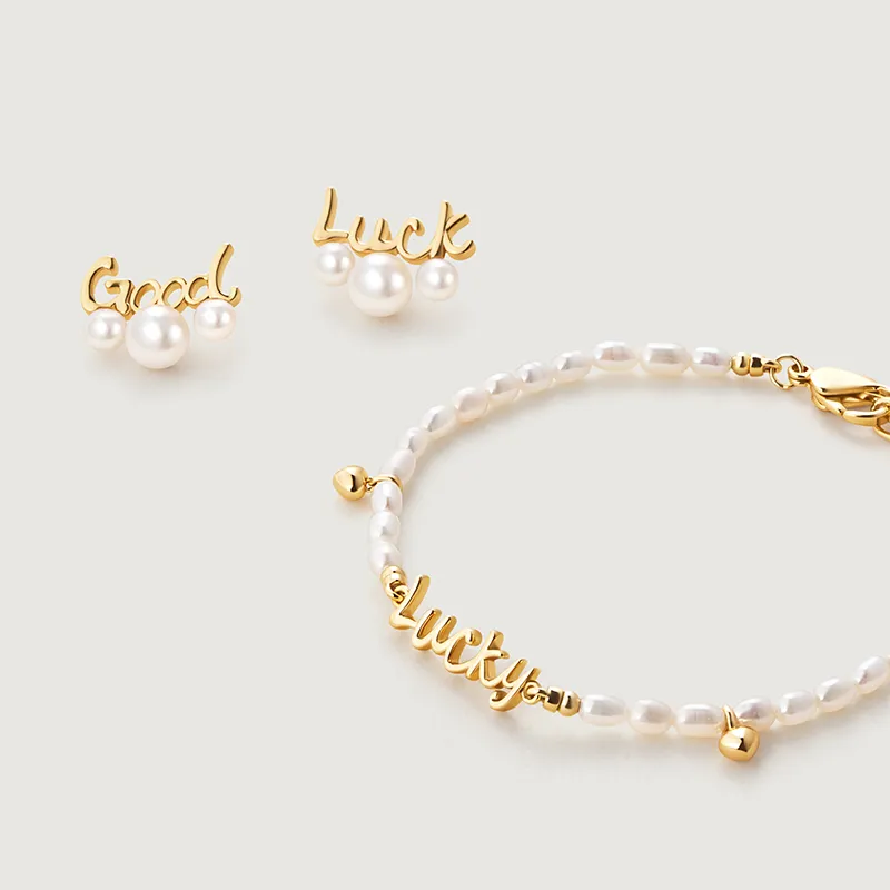 Amber Lollipop Luck Collection Pearl Stud Earrings Women's-6