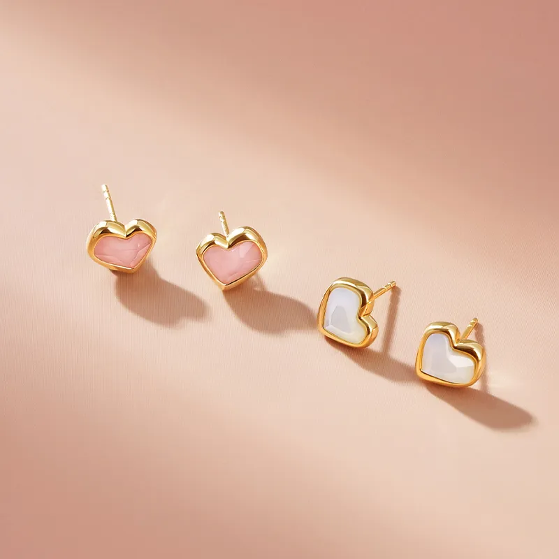 Amber Lollipop Shell Stud Earrings Women's-4