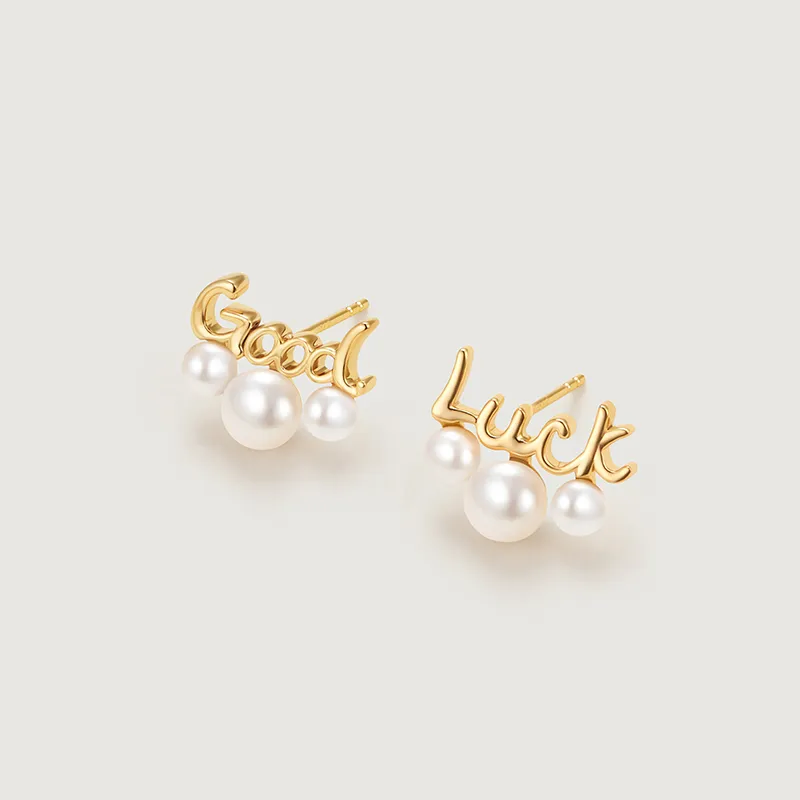Amber Lollipop Luck Collection Pearl Stud Earrings Women's-4