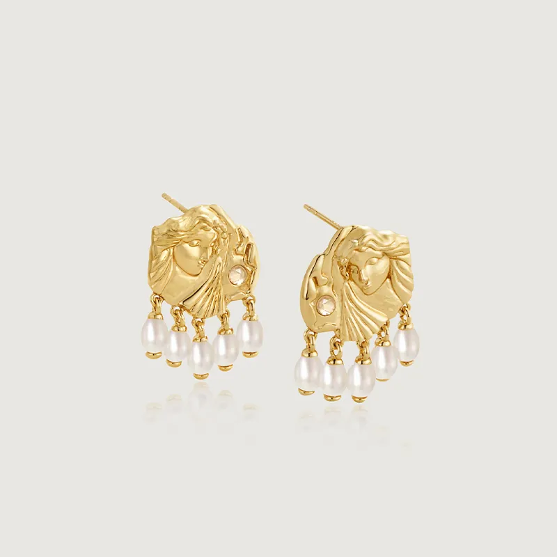 Amber Lollipop Pearl Earrings Women's-5