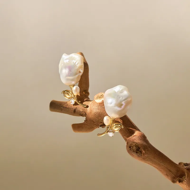 Amber Lollipop Pearl Earrings Women's-1