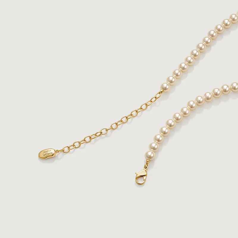 Amber Lollipop Shell Pearl Necklaces Women's-5