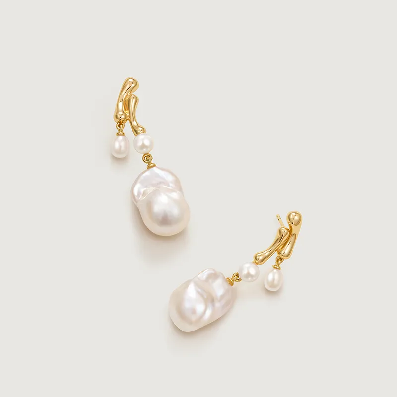 Amber Lollipop Luminous Bamboo Collection Pearl Earrings Women's-3